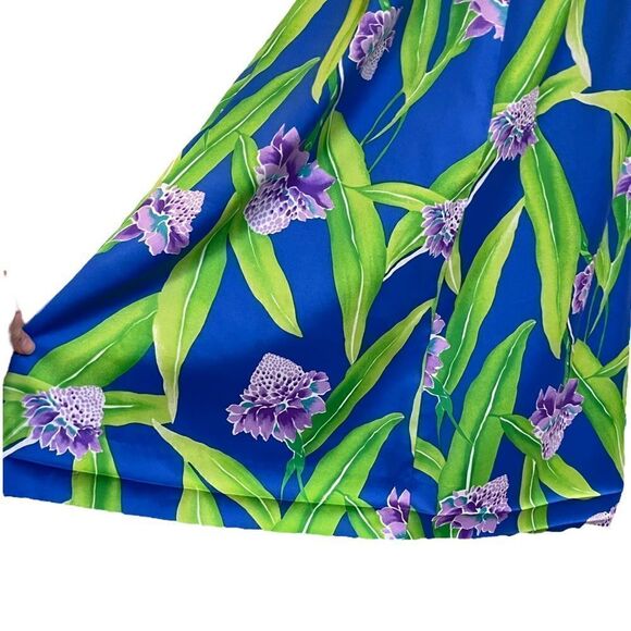 Vintage Hilo Hattie’s Hawaii Tulip Sleeve Poly MuuMuu Dress 🌺Released Hem🌺 - Picture 10 of 14